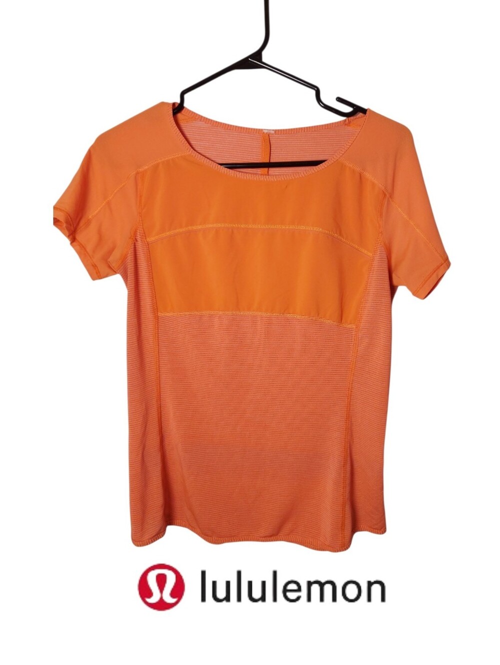 Lululemon Run Fast Track Short Sleeve Orange Top